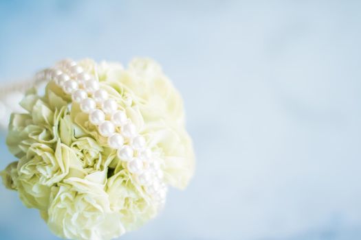 bridal bouquet with pearls - wedding, holiday and floral garden styled concept