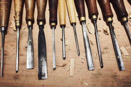 Have tools. Will carve. the inside of a craftsmans workshop.