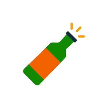 The moment icon of uncorking a wine glass. Vector.