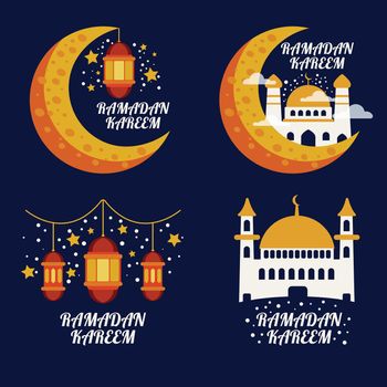 Collection of modern ramadan badges or label