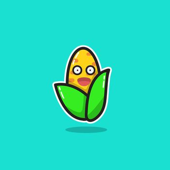 Corn character Mascot logo
