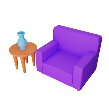 3d rendering of furniture indoor
