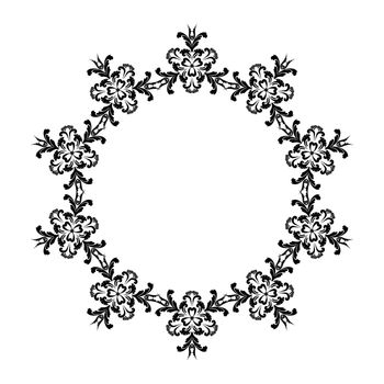 Ornament with curls in Damascus style.