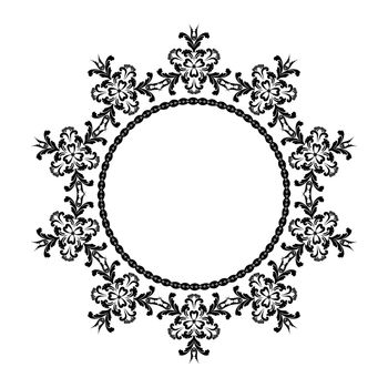 Round ornament in the form of a frame