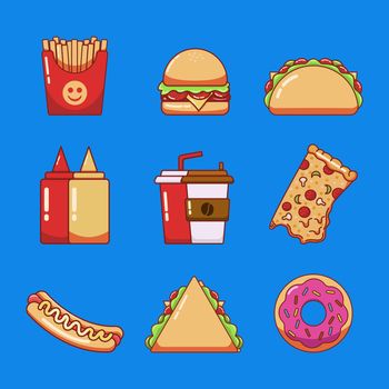 Design set fast food ,vector illustration