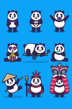 Cute panda character cartoon