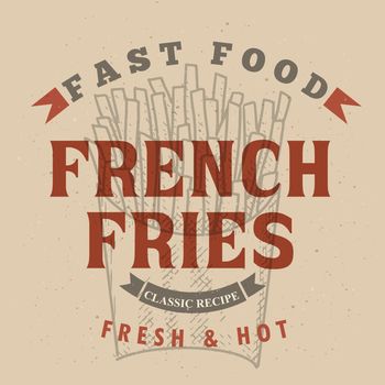 French fries label design
