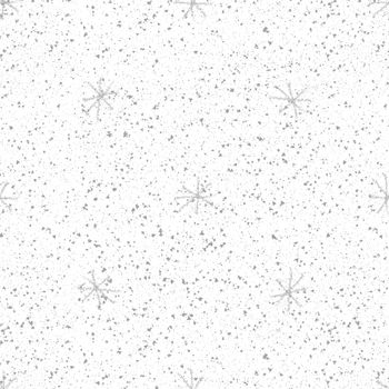 Hand Drawn Snowflakes Christmas Seamless Pattern. Subtle Flying Snow Flakes on chalk snowflakes Background. Amusing chalk handdrawn snow overlay. Sublime holiday season decoration.