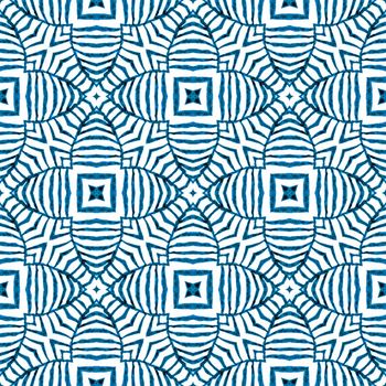 Mosaic seamless pattern. Blue brilliant boho chic summer design. Textile ready stylish print, swimwear fabric, wallpaper, wrapping. Hand drawn green mosaic seamless border.