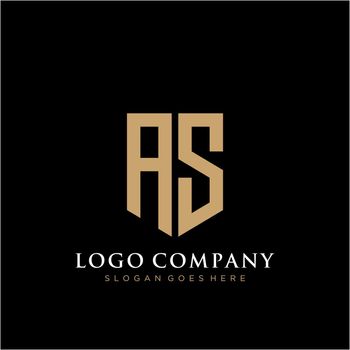 AS Letter logo icon design template elements