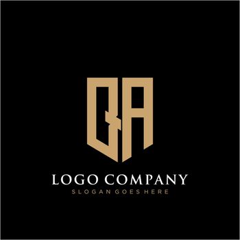 QA Letter logo icon design template elements