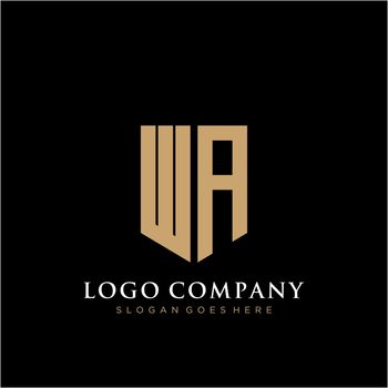 WA Letter logo icon design template elements