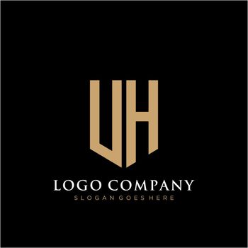 UH Letter logo icon design template elements