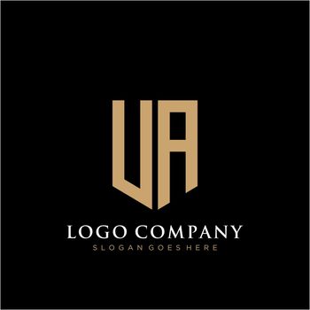 UA Letter logo icon design template elements