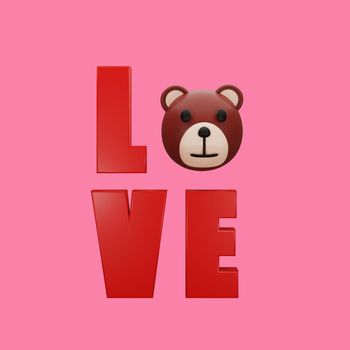 teddy bear with valentine's concept