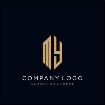 MY Letter logo icon design template elements