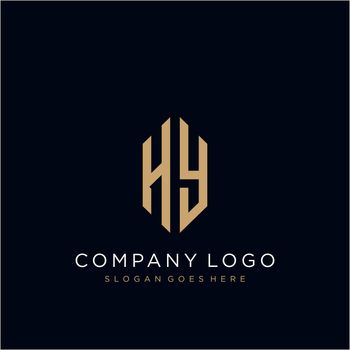 HY Letter logo icon design template elements