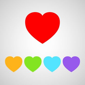 Five color heart icon