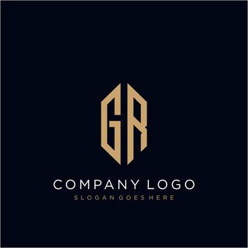GR Letter logo icon design template elements