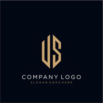 US Letter logo icon design template elements