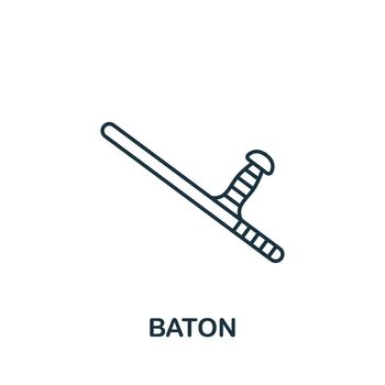 Baton icon. Line simple line Protest icon for templates, web design and infographics