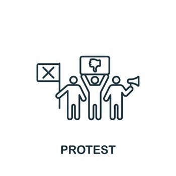 Protest icon. Line simple line Protest icon for templates, web design and infographics