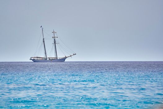 The vessel in the open sea