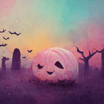 halloween cute pumpkin on background.