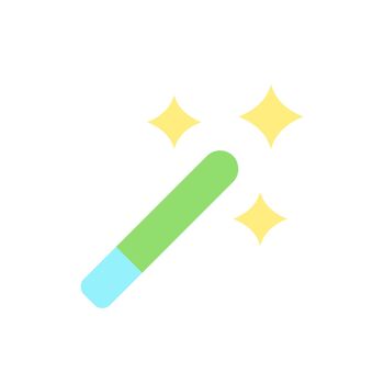 Magic wand tool flat color ui icon