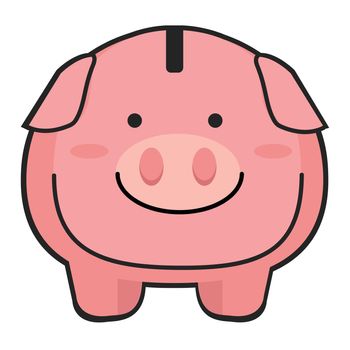 Cute Piggy bank cartoon icon