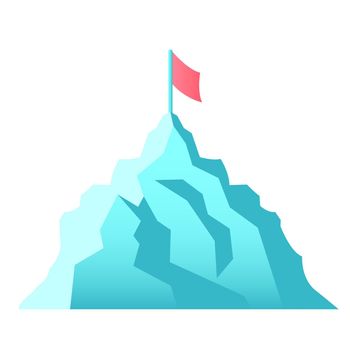 Mountain top and flag vector design element