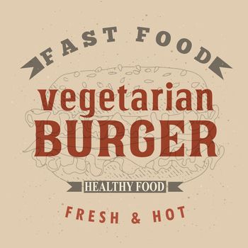 Vegetarian burger label design