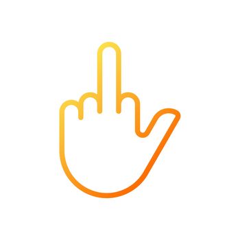 Middle finger pixel perfect gradient linear vector icon