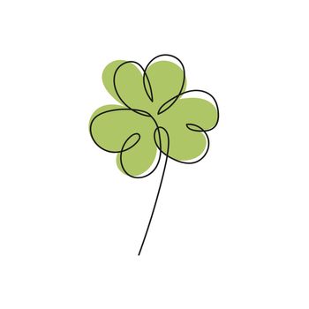 Vector illustration of Irish symbol of St Patrick Day. Continuous line drawing