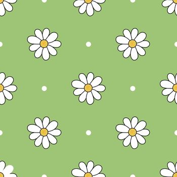 Vector colorful pattern of different size camomile flower