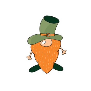 St. Patrick Day - Irish gnome. Cartoon vector Leprechaun color illustration