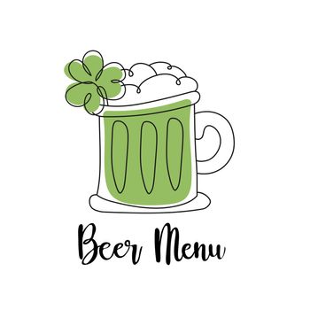 Happy St Patricks day. Beer. For Restaurant Menu Card Design