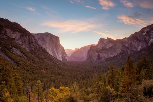 Landscape of Yosemite National Park in USA in autumn