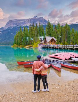 Emerald lake Yoho national park Canada British Colombia Canada, beautiful lake in the Canadian Rockies