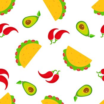 Traditional taco day vector seamless pattern