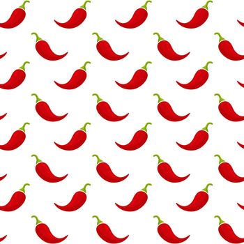 Red chili pepper vegetable seamless pattern