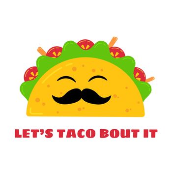 Mexican cuisine cute taco character illustration