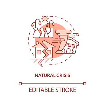 Natural crisis red concept icon