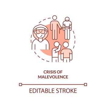 Crisis of malevolence red concept icon