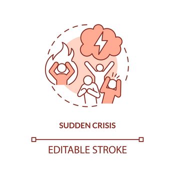 Sudden crisis red concept icon