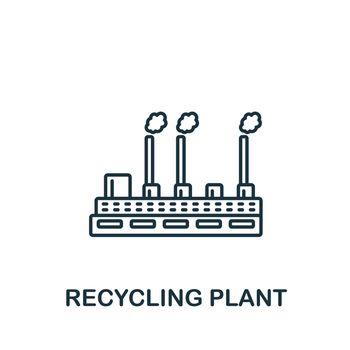 Recycling Plant icon. Line simple icon for templates, web design and infographics