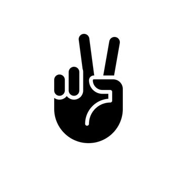 Peace sign black glyph icon