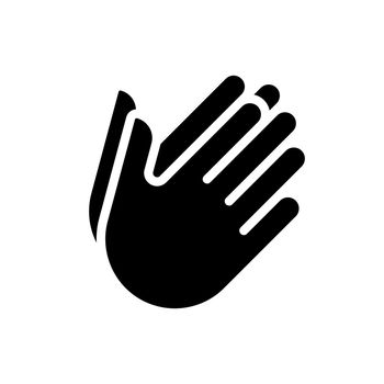 Hands holding something black glyph icon