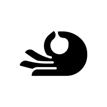 Meditation mudra black glyph icon