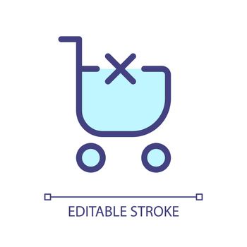 Clear shopping cart pixel perfect RGB color ui icon
